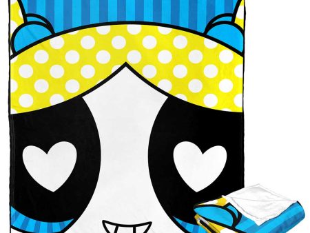 Cartoon Network Powerpuff Girls Bubbles Heart Eyes Silk Touch Throw Blanket 50x60 Inches Hot on Sale