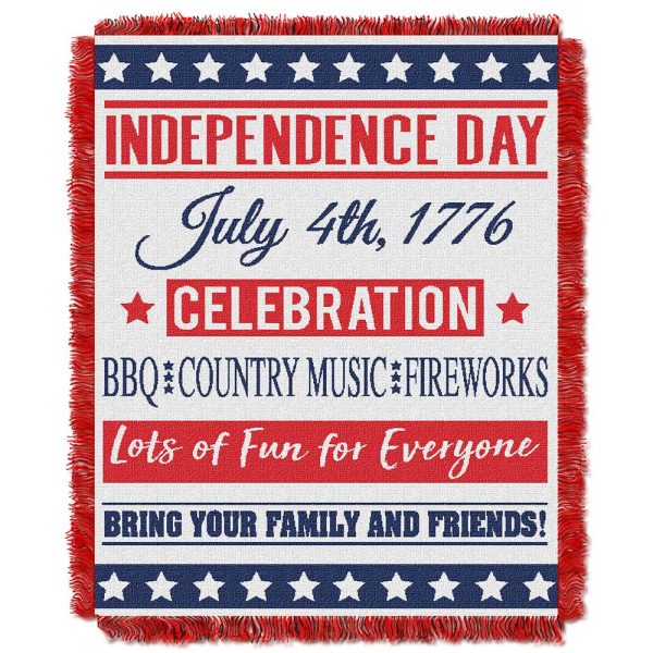 Celebrate Independence Holiday Tapestry Throw Blanket 46x60 Inches Sale