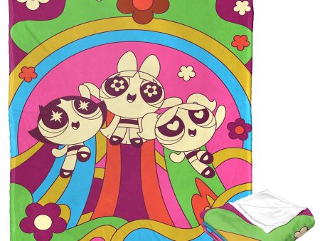 Cartoon Network Powerpuff Girls 70S Style Puffs Silk Touch Throw Blanket 50x60 Inches Hot on Sale