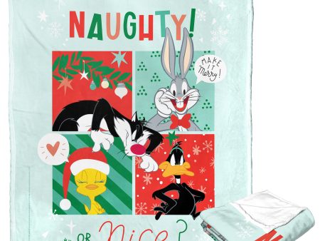 Warner Bros. Looney Tunes Naughty Or Nice Silk Touch Throw Blanket 50x60 Inches Fashion