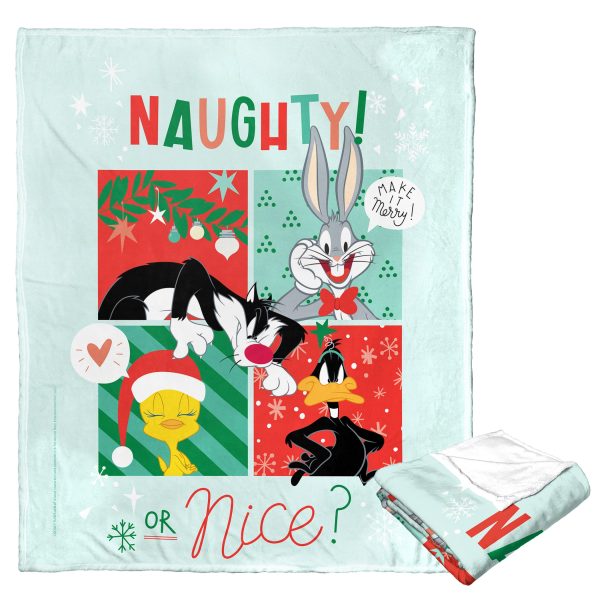 Warner Bros. Looney Tunes Naughty Or Nice Silk Touch Throw Blanket 50x60 Inches Fashion