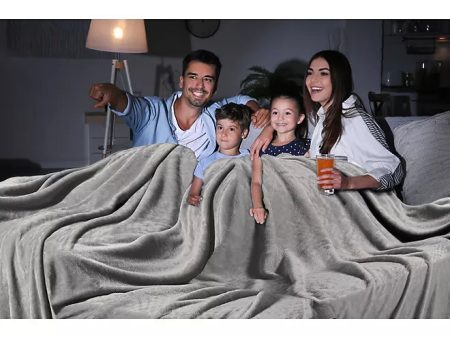 Cozy Night Cloud Throw Blanket Platinum 110 x 132 Inches Hot on Sale