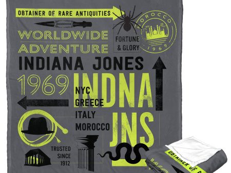 Disney Indiana Jones Dial Of Destiny Worldwide Adventurer Silk Touch Throw Blanket 50x60 Inches Online Sale