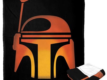 Disney Star Wars Boba Fett Jack O  Lantern Silk Touch Throw Blanket 50x60 Inches For Cheap