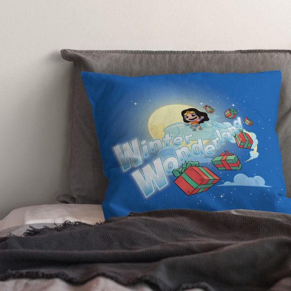 Warner Bros. Justice League Winter Wonderland Throw Pillow 18x18 Inches Online Sale