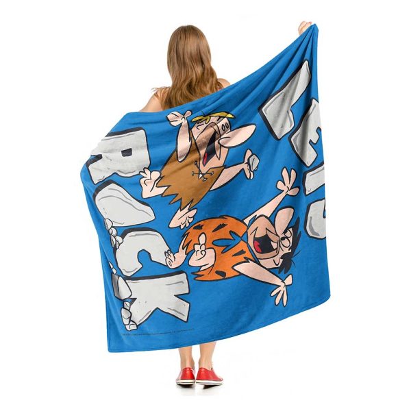 Warner Bros. The Flintstones Lets Rock Silk Touch Throw Blanket 50x60 Inches Hot on Sale