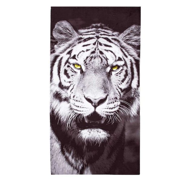 White Tiger Face Beach Towel 30x60 Inches Discount