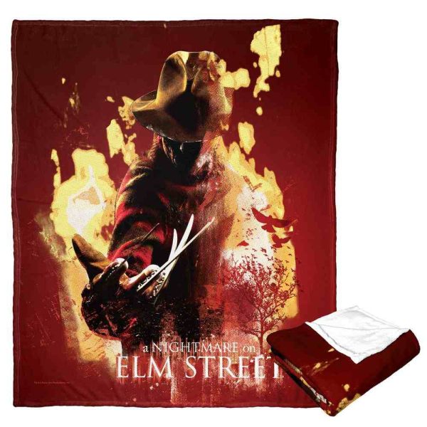 Warner Bros. Nightmare on Elm Street Into The Flames Silk Touch Throw Blanket 50x60 Inches Cheap