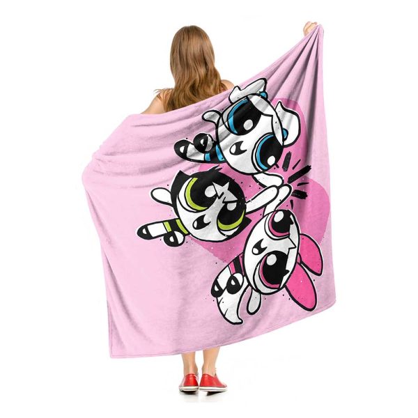 Cartoon Network Powerpuff Girls Power Puff Together Silk Touch Throw Blanket 50x60 Inches For Sale