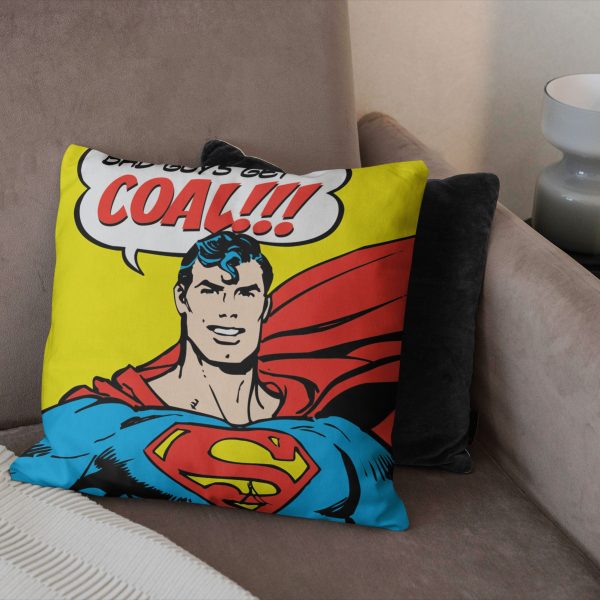 Warner Bros. Justice League Bad Guys get Coal Throw Pillow 18x18 Inches Discount