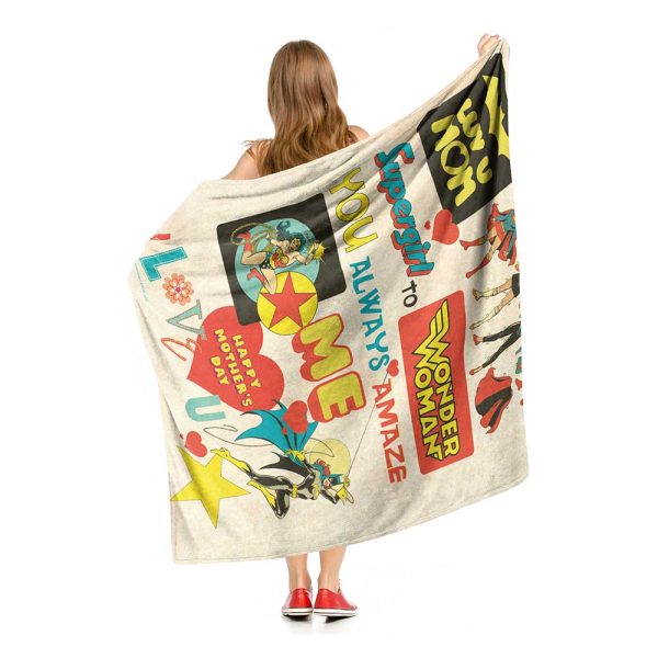 Warner Bros. Justice League Super Mom Silk Touch Throw Blanket 50x60 Inches on Sale