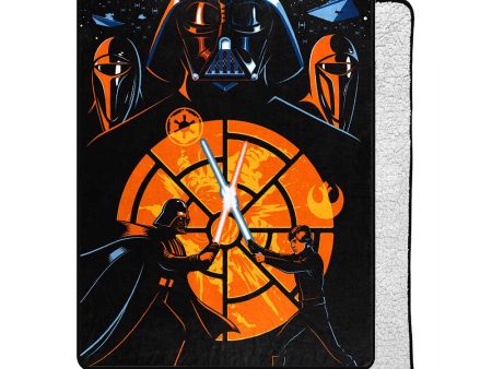 Disney Star Wars Classic Showdown Silk Touch Sherpa Throw Blanket Twin Size 60x80 Inches Supply